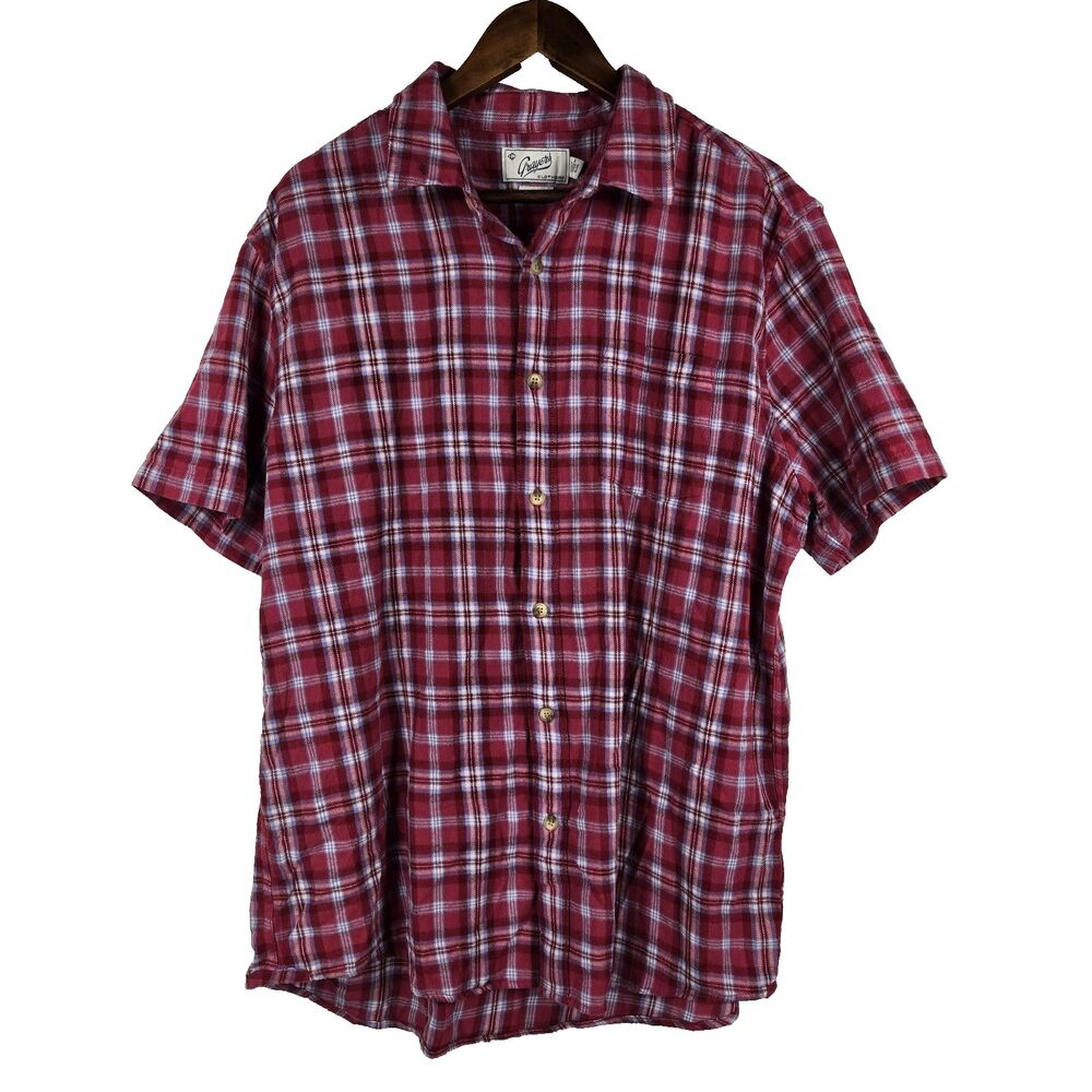 Grayers Men's Size XL Loose Weave Summer Twills Cherry‎ Blue Shirt NWT